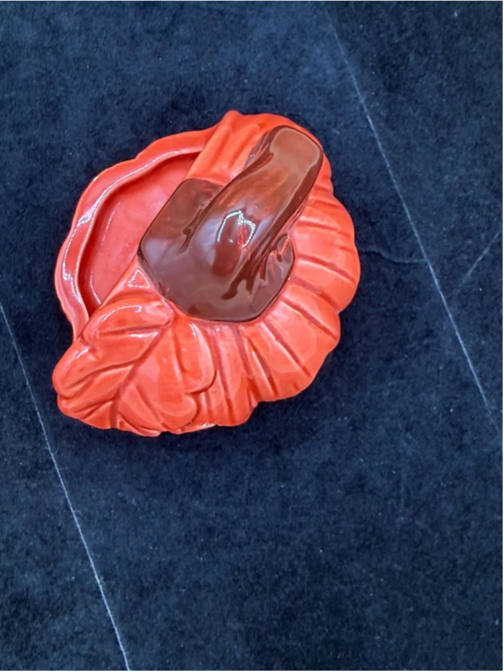 Ceramic Pumpkin Tealight Candle Holder Luminary Orange Brown Fall Halloween